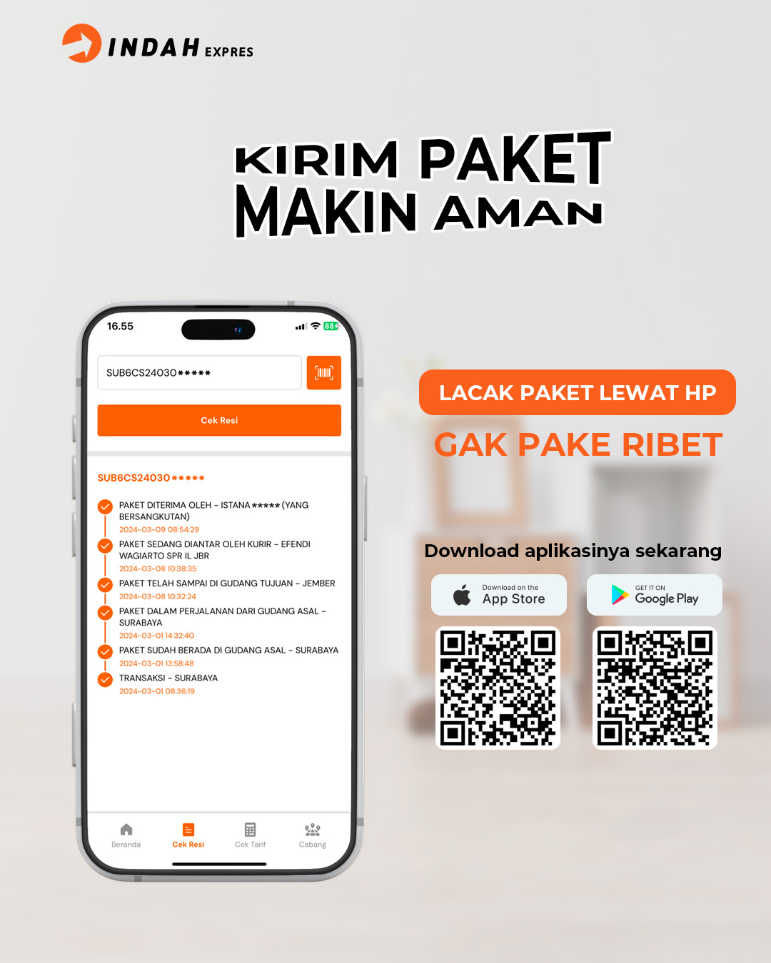   Kirim paket makin aman pake fitur live track